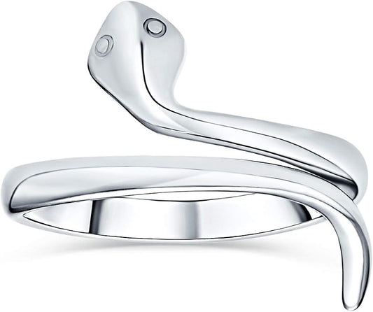 Bling Jewelry Minimalist Delicate Midi Knuckle Thin 1MM Band Stackable Bypass Wrap Snake Ring For Teen 14K Gold Plated .925 Sterling Silver