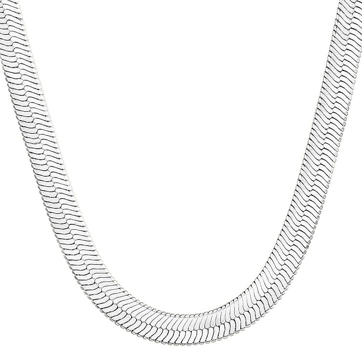 NECOCY 14K Gold Plated Necklaces for Women, Dainty Gold Herringbone Choker Necklace Thin Layered Snake Chain Jewelry for Gifts