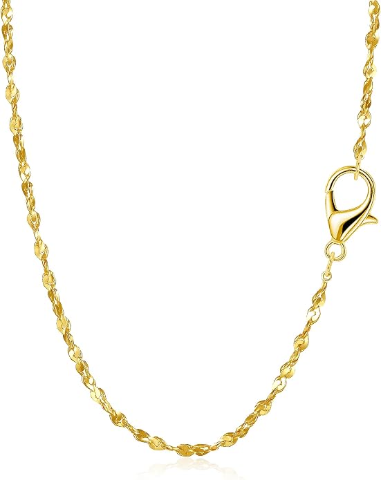 BAYLAY Gold Chain Necklace for Women - 18K Gold Plated Necklace Chain Dainty Gold Necklace for Women Gold Chain Gold Necklace Gold Jewelry Gifts Size 16/18/20/22/24/26 Inch