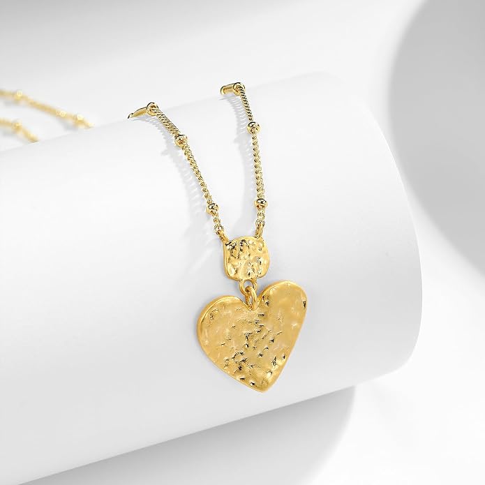 Miss mimi CZ Pendant Necklace, Golden Yellow Princess Cut or Crescent Moon, 18K Gold Plated, Adjustable 16” or 18 + 2”in Chain, Celestial & November Birthstone Citrine Style