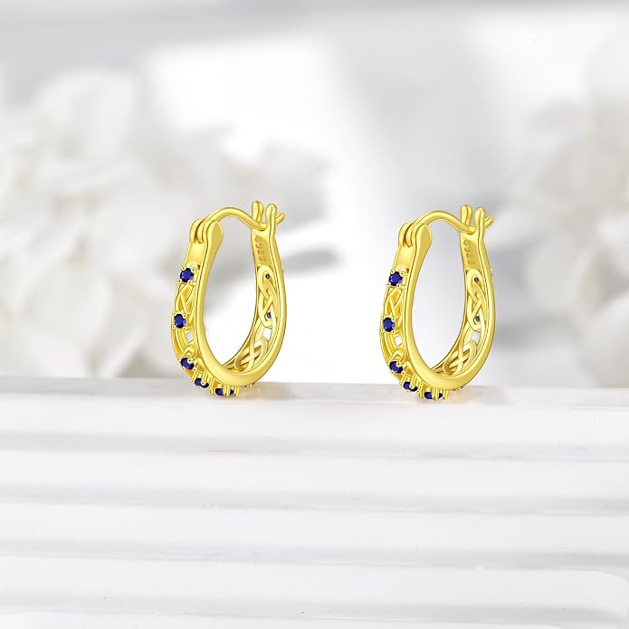 Sterling Silver Hoop Earrings Small Hoop Sun/Leaf/Triangle Huggie Earrings for Women Hypoallergenic