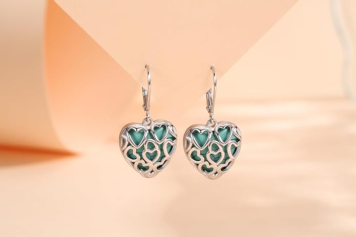 BDL Genuine Turquoise Jewelry for Women, Sterling Silver Earrings and Necklaces for Women, Leverback Dangle Drop Earrings Jewelry