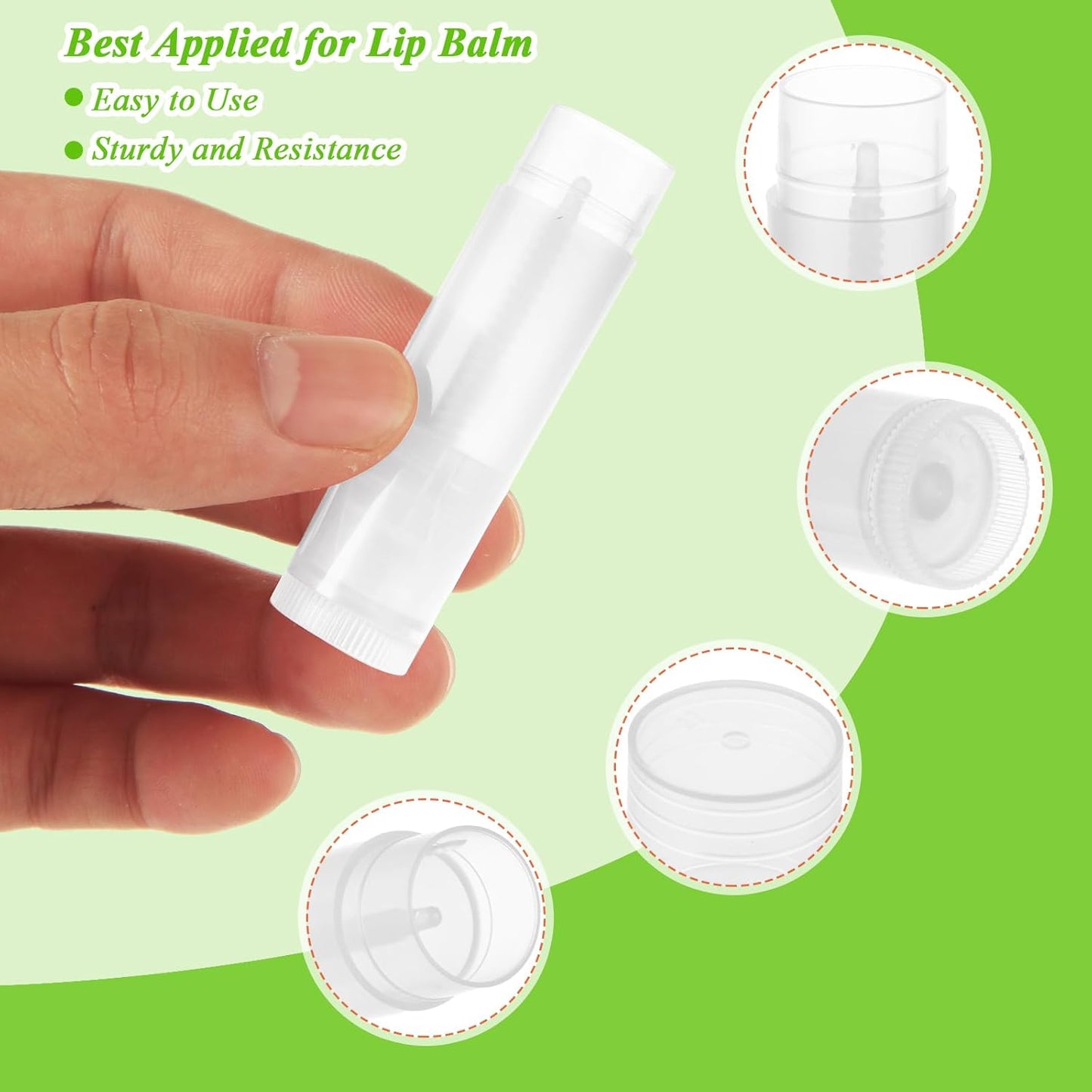 200Pcs Lip Balm Containers, 5.5ml (3/16 Oz) Plastic Clip Balm Tubes, Empty Chapstick Tubes with Filling Tray and Spatula for DIY Homemade Chapsticks Lipsticks and Homemade Solid Perfume