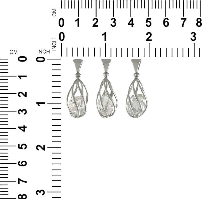 Starborn Gemstone teardrop Style Cage Pendant Sterling Silver
