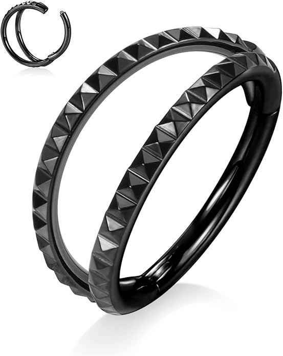 316L Surgical Steel Septum Clicker Ring Nose Ring Hoop Sleeper Hoop Earring Helix Rook Conch Cartilage Daith Tragus Earrings Lobe Nose Piercing Jewelry for Women