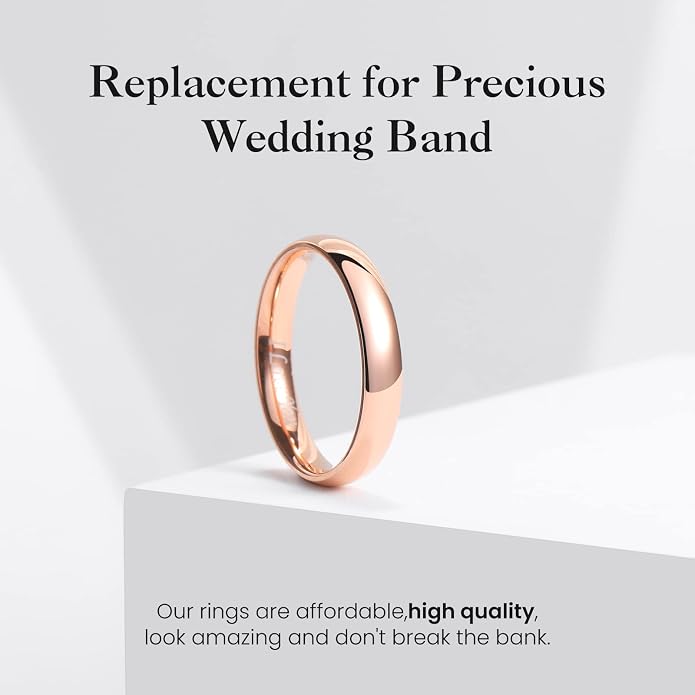 King Will 316L Stainless Steel Wedding Band for Men Women-2-8mm Width Wedding Ring in Black/Sliver/Gold Plated Laser I Love You High Polished Dome Style Promise Ring Comfort Fit Size 4-15
