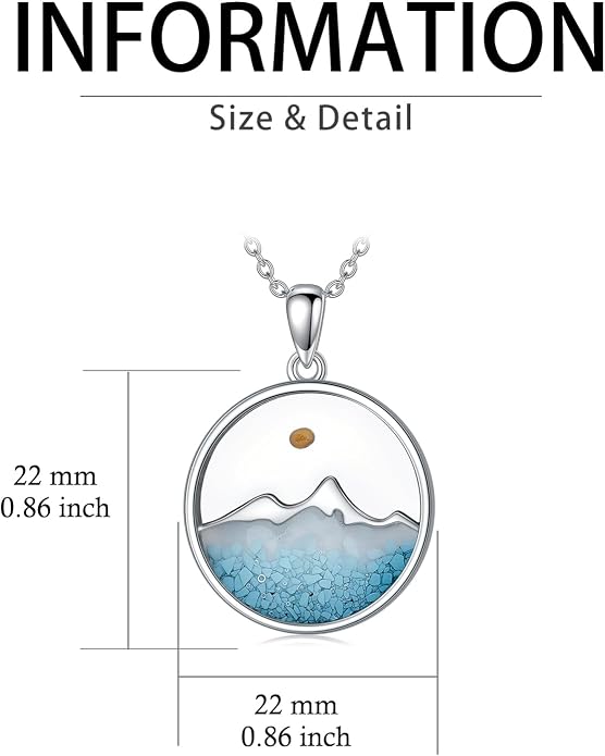 HPQQ Cross Necklace 925 Sterling Silver Turquoise Tree of Life Celtic Knot Cross Pendant Jewelry Mother's Day Gifts for Women