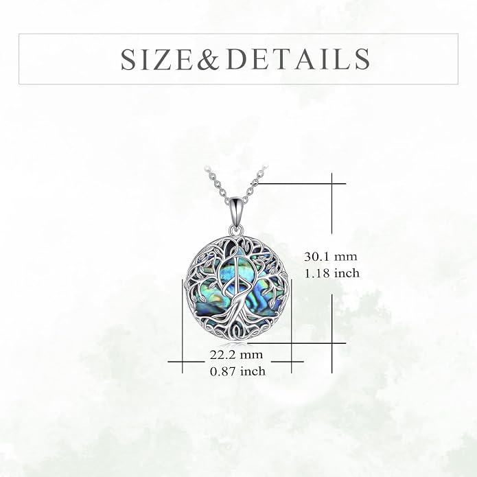 YFN Tree of Life Necklace Sterling Silver Celtic Knot Tree Pendant Jewelry Gifts for Women Men