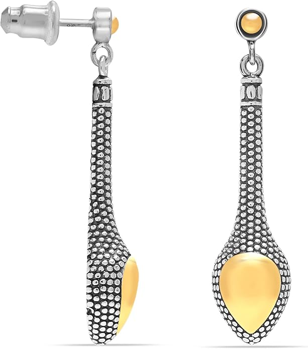 LeCalla 925 Sterling Silver Filigree Dangle Drop Earrings | Lightweight Antique Balinese Teardrop Dangle Drop Earring for Women