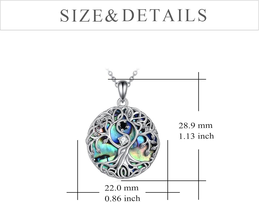 YFN Tree of Life Necklace Sterling Silver Celtic Knot Tree Pendant Jewelry Gifts for Women Men