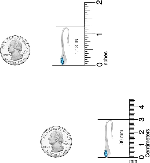 LeCalla 925 Sterling Silver Drop Ear Cuffs Earrings | Lightweight Threader Wire Shaped Teardrop Dangle Earring for Women | Hypoallergenic Piercing Gifts for Her