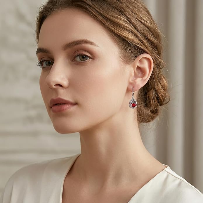 Teardrop Tree of Life/Filigree Earrings for Women Dangle Leverback Earrings Jewelry Gift Anniversary For Her