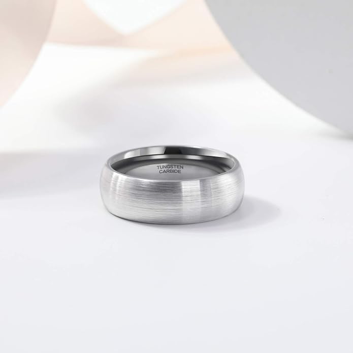 TRUMIUM 4mm 6mm 8mm Tungsten Ring Wedding Band for Men Women Engraved I Love You Matte Brushed Comfort Fit Size 4-15