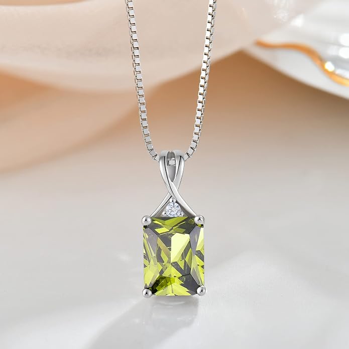 Fahonie 925 Sterling Silver Birthstone Necklace Jewelry Gift for Women Sister Wife Girlfriend Her