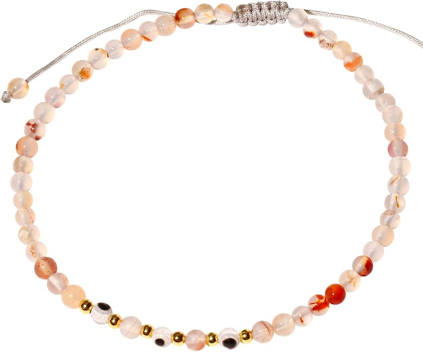 Evil Eye Ankle Bracelets for Women Beads Anklets Beach Accessiory Gemstone Healing Crystal Adjustable