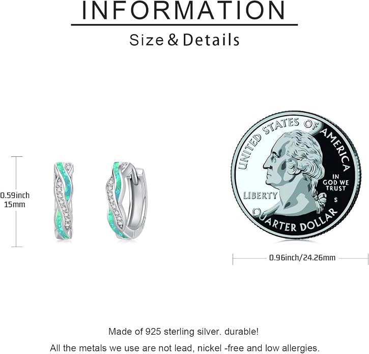 Midir&Etain Opal Hoop Earrings 925 Sterling Silver Huggie Earrings Hypoallergenic Cartilage Hoops Opal Jewelry Gifts for Women