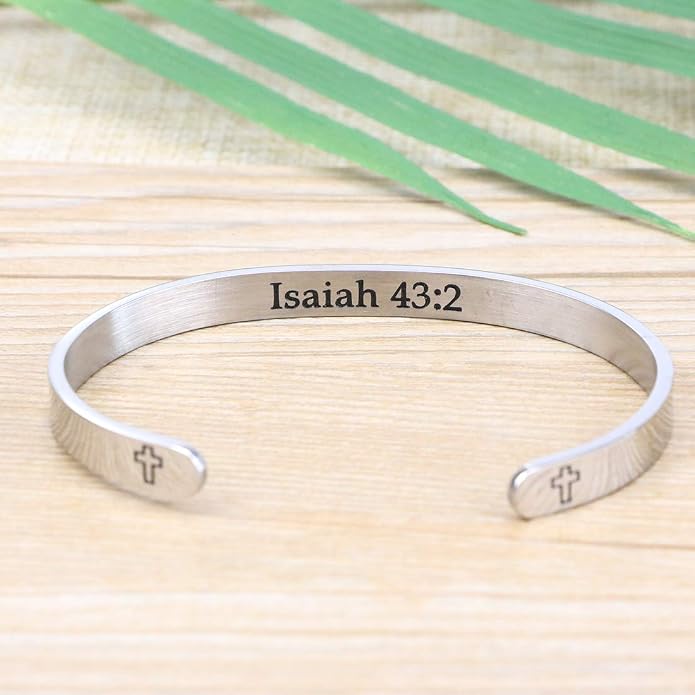 Memgift 𝐂𝐡𝐫𝐢𝐬𝐭𝐢𝐚𝐧 𝐁𝐫𝐚𝐜𝐞𝐥𝐞𝐭𝐬 for 𝐖𝐨𝐦𝐞𝐧 Inspirational Gifts Bible Verse Religious Faith Jewelry Cuff Bracelet Mothers Day Christmas Birthday Jewelry for Her Mother Daughter