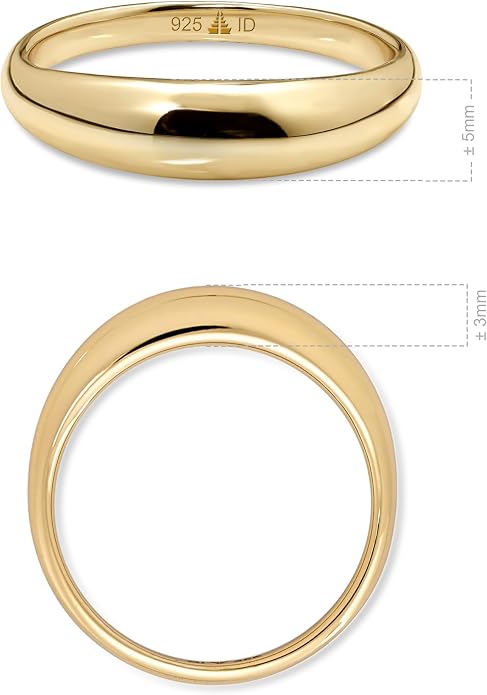 DEVATA Gold or Rhodium Plated Sterling Silver 925 – Eternity, Band Ring for Women – Heart, Knot, Clover, Infinity, Mariner, Cable, Curb, Cuban, Figaro, Daisy, Rope, Ribbed, Dome