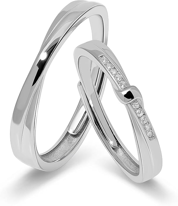 Meissa 925 Sterling Silver Celtic Knot Ring for Couples 2 Pcs Couple Rings Handmade Matching Promise Rings Rings Size Adjustable Bridal Jewelry