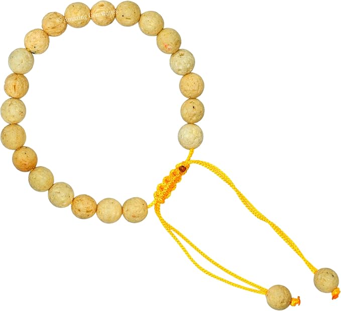 Amazing Gemstone Cream Lava Bracelet, Gifts for Men & Women - Protection Healing Crystal Bracelet - 8mm Gemstone Beaded Adjustable Bracelet, Pulseras para Hombres Mujer Stocking Stuffers