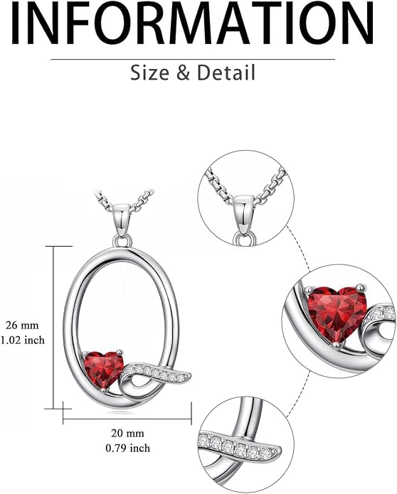 Birthday Gifts for Women Alphabet A to Z Initial Birthstone Pendant Necklaces for Women - 18k White Gold Plated Personalized Name Jewelry Anniversary Graduation Gifts for Wife Her Daughter Girlfriend(with Gift Box)