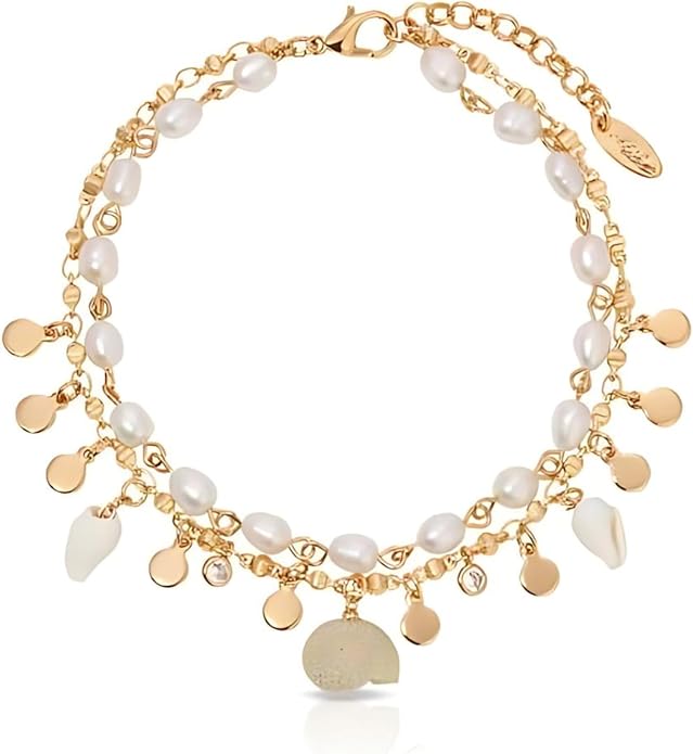 Ettika Anklets for Women. Anklet, 18k Gold or Rhodium Plated. Ankle Bracelets for Women, Jewelry