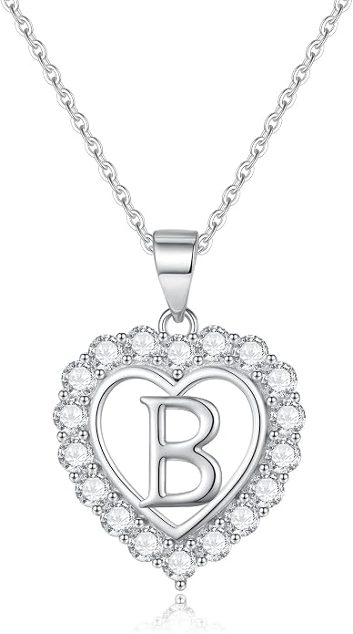 Infinity Heart Necklaces for Women, S925 Sterling Silver Initial Necklace Womens Jewelry Mothers Day Gifts Girls Valentines Gifts for Her Christmas Birthday Gifts for Women Mom Wife Girlfriend
