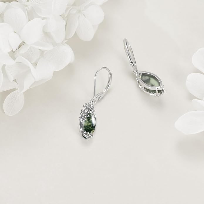 POPLYKE Tree of Life Teardrop Drop Dangle Earrings Sterling Silver Leverback Earrings Jewelry