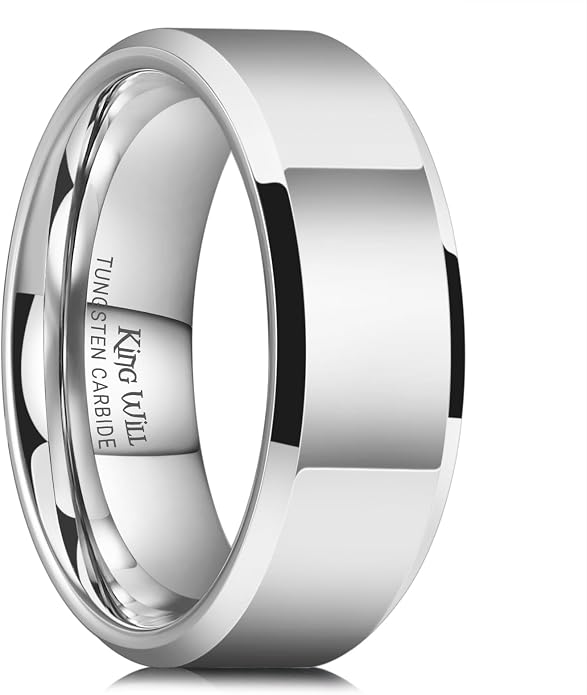 King Will BASIC Men Women 4mm/5mm/6mm/7mm/8mm Titanium Rings Polished Wedding Band Engagement Anniversary Band Comfort Fit