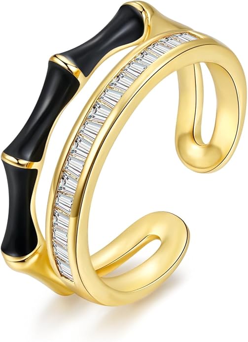 Vintage 14k Gold Ring for Women - Adjustable Carving Open Ring Unique Boho Jewelry Gift for Wedding Band & Daily Wear Ring