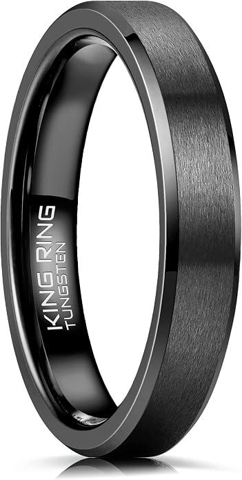 King Ring Tungsten 4/6/8/10mm Rings – Super Polished Matt Finish Tungsten Rings – Designed in USA