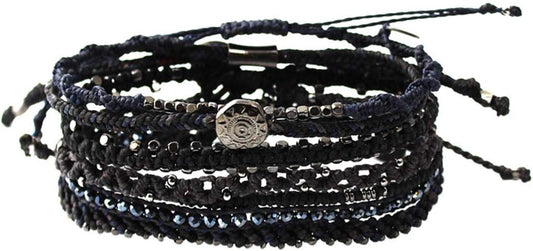 Wakami Earth Charm Bracelet Stack | Braided Beaded Stackable Bracelets for Women | Waterproof Fair Trade Handmade Boho Jewelry for Women and Men