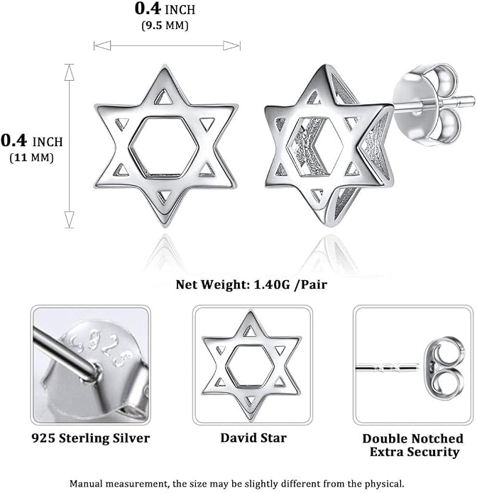 ChicSilver 925 Sterling Silver Earrings Dainty Bar/Circle/Triangle/Star/Ball Stud Earrings for Women with Gift Box, Hypoallergenic Earrings for Sensitive Ears