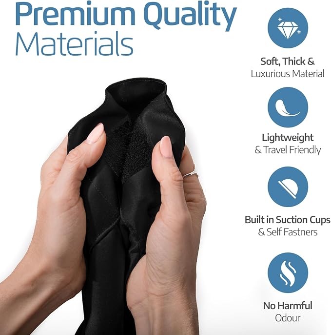 Portable Blackout Curtain with Suction Cups - Premium Easy Install Shade No Tools Required - Temporary Blinds, Perfect for Baby Nursery or Dorm Room - with Travel Bag (66” Long x 51” Wide)