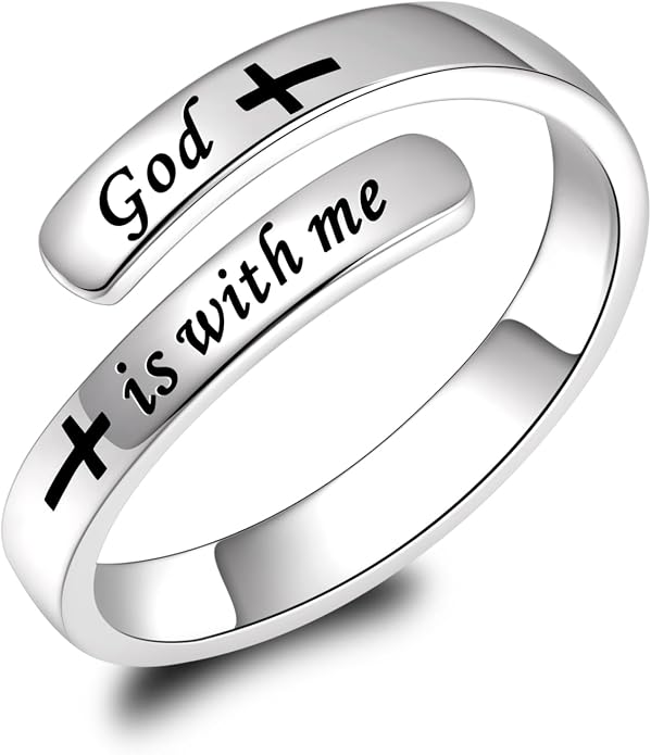 BEILIN 925 Sterling Silver Inspirational Jewelry Rings Adjustable Ring Personality Encouragement Gift for Teens Women