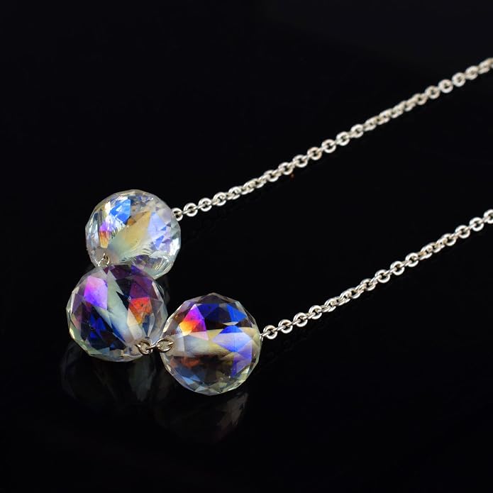 Dainty Angel Aura Quartz Crystals Pendant Necklace, Protection Gemstone Necklace, Energy Healing Spiritual Crystals, Birthday, Gift for Women, Gemstone Jewelry 18 inch AAA+ Quality (angel aura C)