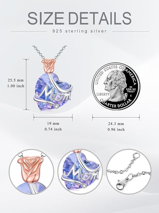 Midari Ocean Necklace 925 Sterling Silver Flamingo Mama Bear Dolphin Penguin Sea Turtle Axolotl Desert Cactus Nautical Rudder Tropical Palm Compass Wave Pendant Boho Jewelry Gifts for Women Men