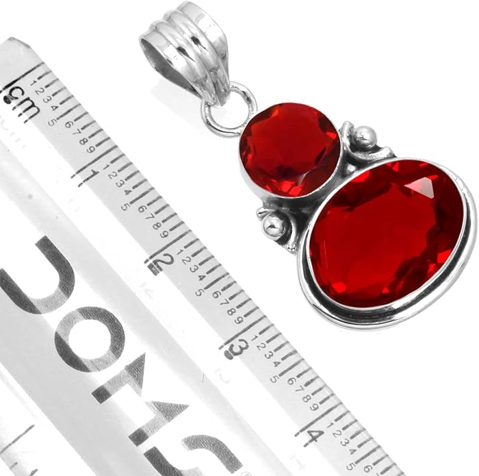 Handmade Genuine 925 Sterling Silver Pendant Necklace Natural Gemstone Crystal, Lapis, Onyx, Amber Oval Round Boho Jewelry For Women