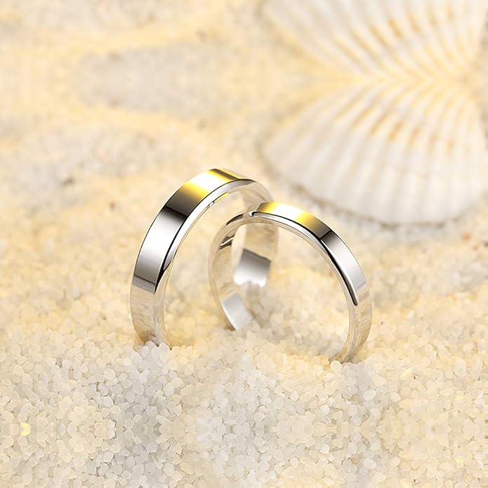 Dankadi Simple Fashion S925 Sterling Silver Ring Smooth Plain Dome Comfort Solid Silver Wedding Ring For Men & Women 3.5 mm 3-13# 24k Real Gold Plated Jewelry