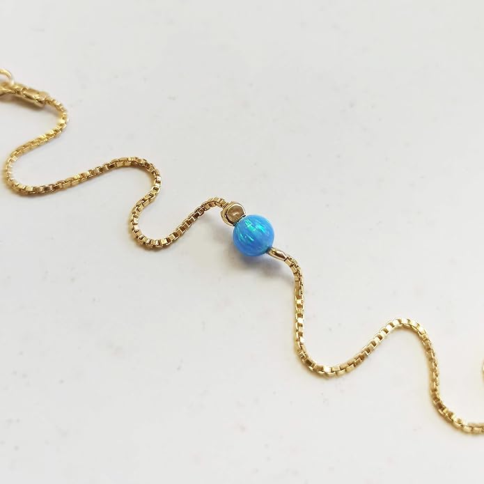 Minimalist Evil Eye Charm Bracelet – Handmade Delicate Good Luck Jewelry for Women – Adjustable 6.5” + 1” Extender