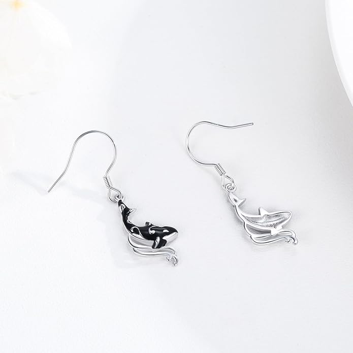 Butterfly/Cardinal/Rabbit/Frog/Turtle/Dragonfly/Flamingo/Mermaid/Hummingbird/Robin/Raven/Owl/Whale/Cat Earrings S925 Sterling Silver Animal Jewelry Gifts for Birthday Christmas