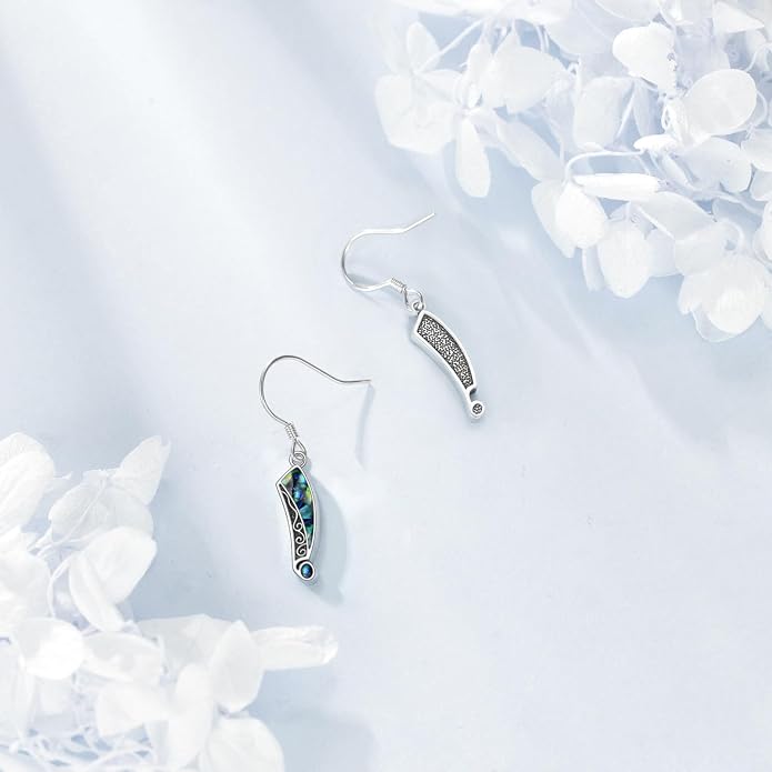 Abalone Shell Dangle Drop Earrings for Women 925 Sterling Silver Filigree Bohemian Earrings Jewelry Gift