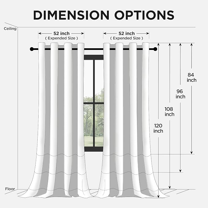 Joydeco Blackout Curtains for Bedroom, Black out curtains 96 inch long 2 Panels, Long Black Drapes with Rod Pocket Back Tab, Room Darkening Noise Reducing & Wrinkle-Free Drapes for Living Room Windows