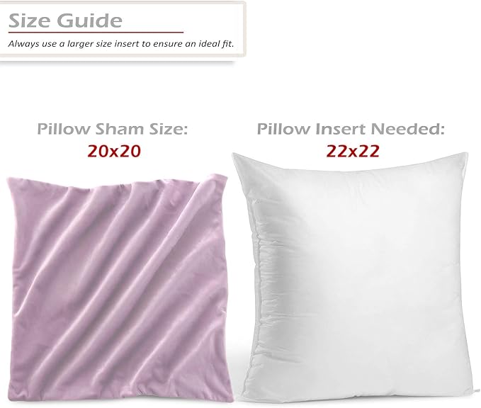 Nestl Throw Pillow Covers, Cozy Velvet Decorative Light Gray Lavender Pillow Covers 20 x 20 Inches, Soft Solid Couch Pillow Covers for Sofa, Bed and Car, Set of 2