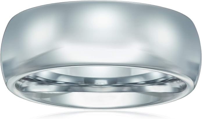 CROWNAL 1mm 2mm 3mm 4mm 5mm 6mm 7mm 8mm Tungsten White/Yellow Gold/Rose Gold Plated Wedding Band Ring Men Women Plain Dome Polished Comfort Fit