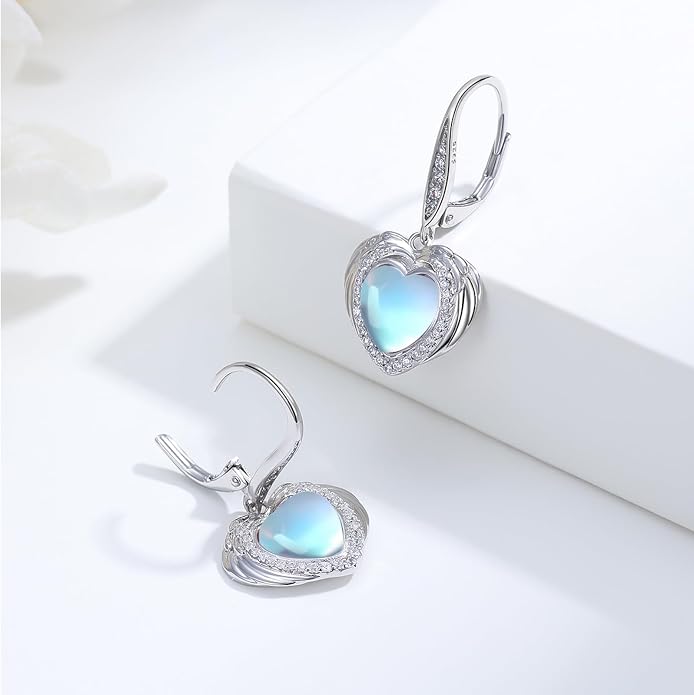 Trendy Dangle Earrings for Women Teen Girls Sterling Silver 12 Birthstone Earrings Minimalist Hypoallergenic Earrings for Sensitive Ears Jewelry Gifts