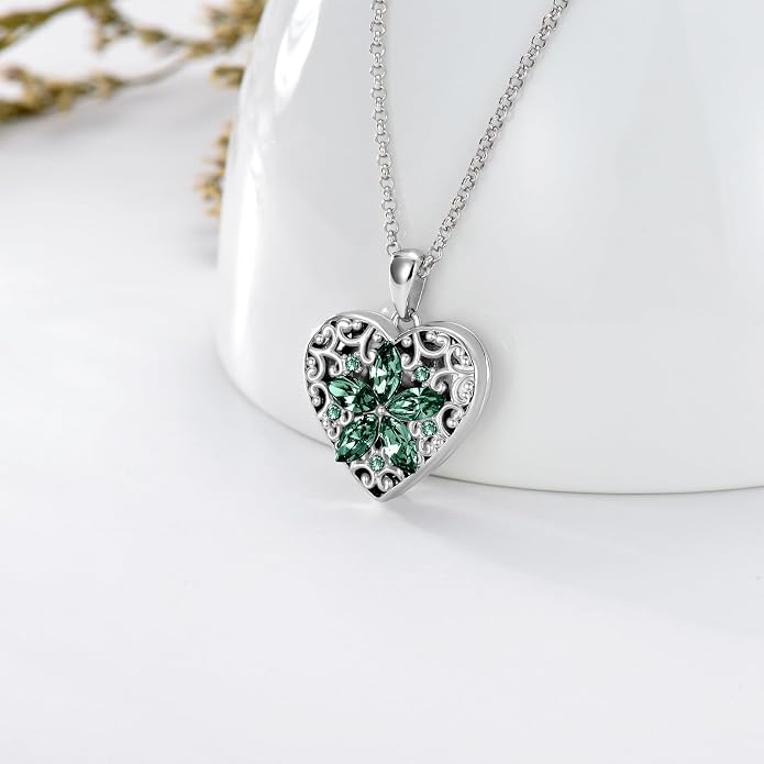 Dorunmo Personalized Locket Necklace 925 Sterling Silver that Holds Pictures Butterfly Birthstone Photo Heart Locket Custom Jewelry Congratulations New Beginnings New Job Gifts for Women