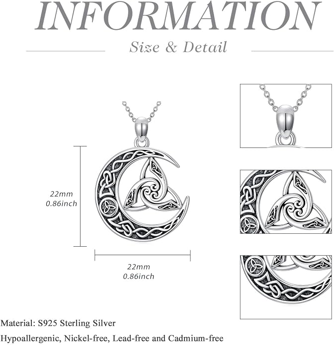 Cross/Pentagram/Tree of Life/Celtic Trinity/Anchor/Thor's Hammer/Sun/Eye of Horus Necklace Moon Pendant Mothers Day Gifts for Women