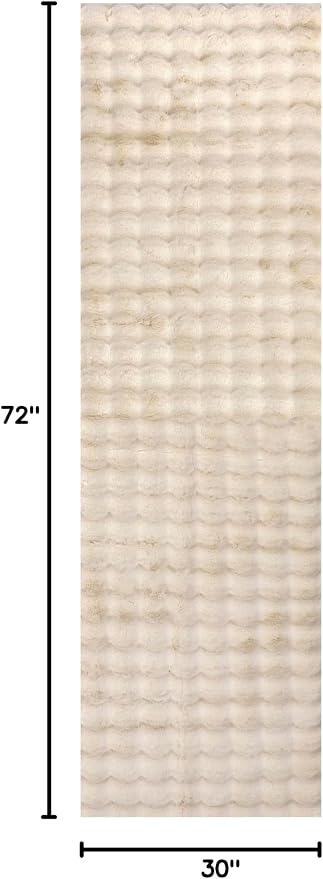 nuLOOM Jeni Beige Checkered Washable Runner Rug, 2' x 6' | Nuloom Jeni Checkered 2' x 6' Machine Washable Runner Rug for Living Room Bedroom Dining Room Entryway Hallway, Beige