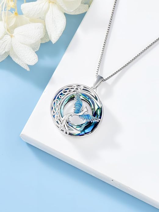 TOUPOP Phoenix Necklace 925 Sterling Silver Crystal Pendant Phoenix Rising Jewelry Women Birthday Mothers Day Gifts for Women